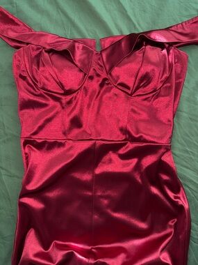 Satin Off The Shoulder Evening Gown